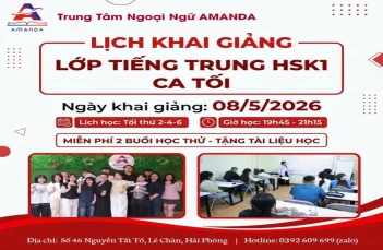 Lịch Khai Giảng Tiếng Trung tháng 5/2026 tại Trung tâm Tiếng Trung Amanda Lịch Khai Giảng Tiếng Trung tháng 5/2026 tại Trung tâm Tiếng Trung Amanda